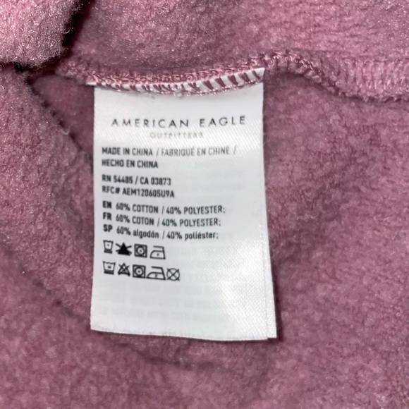 American Eagle Oversized Dust Rose Pink Sweater Cropped Turtle Cowl Neck Medium - Picture 6 of 6